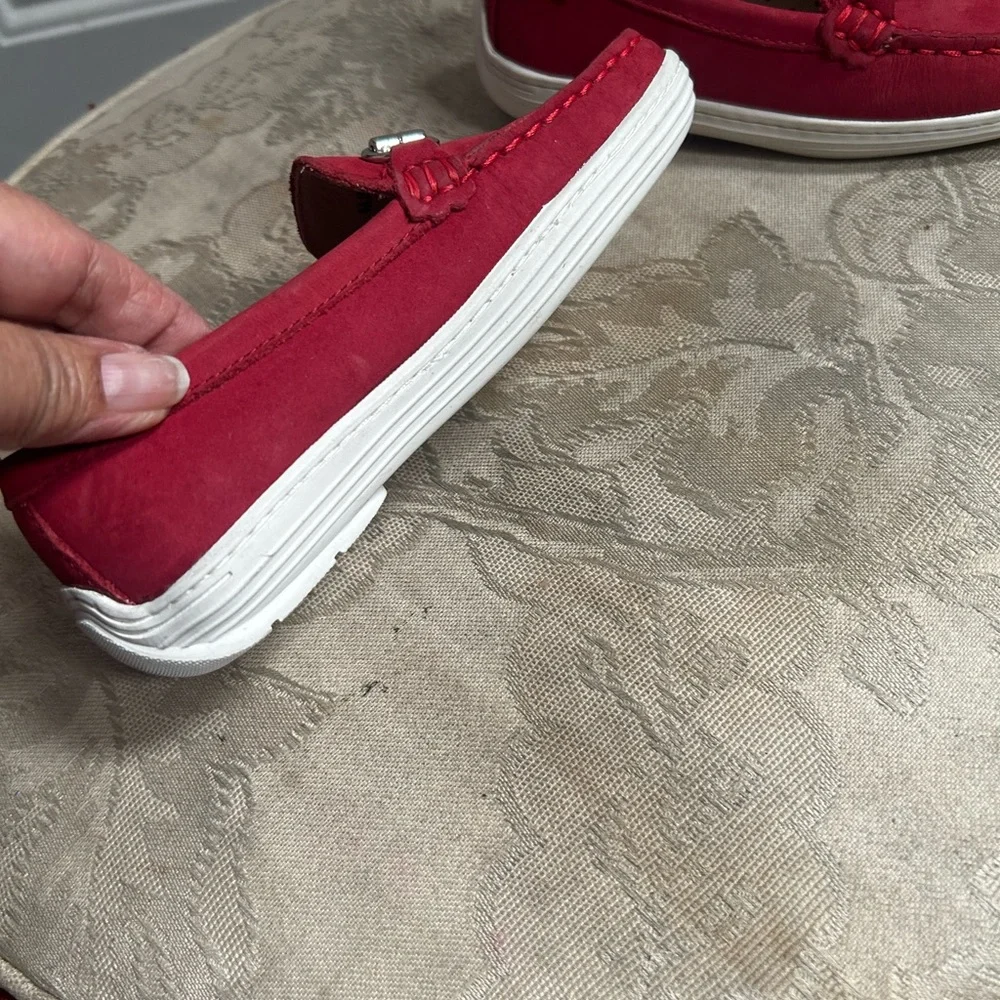 Marc Joseph New York Grand Street Red Suede Loafers with Silver Bit Hardware